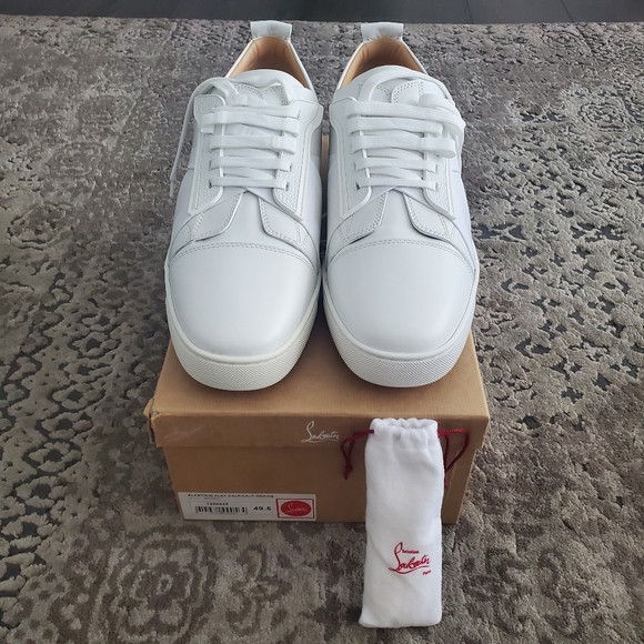 Christian Louboutin Elastikid Leather Red Sole Low-Top Sneakers - Picture 2 of 8